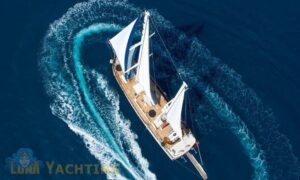 Gulet Dea Del Mare under full sail in the Aegean Sea