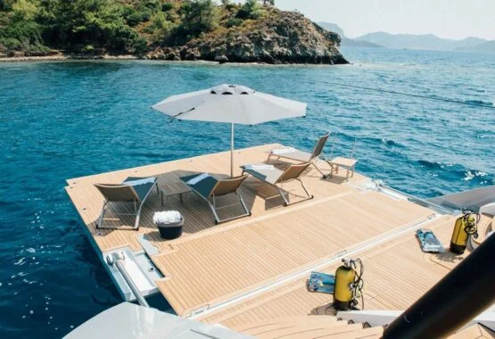 The All About U 2's sail and swim platform for water activities