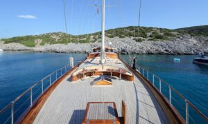 Spacious deck of Gulet Zephyria 2, ideal for family charters in Bodrum